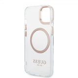 Guess iPhone 14 Deksel Transparent MagSafe Gull Transparent