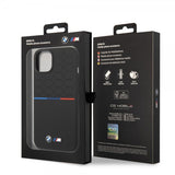 BMW iPhone 14 Deksel Tricolor Line & Logo Svart
