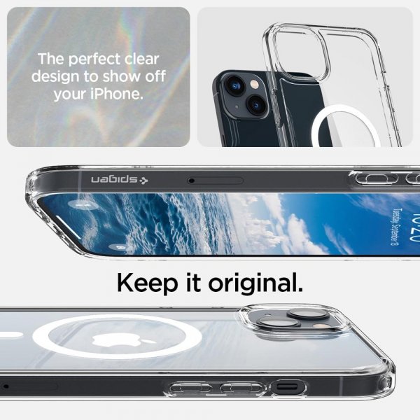 Spigen iPhone 14 Deksel Ultra Hybrid MagFit Hvit