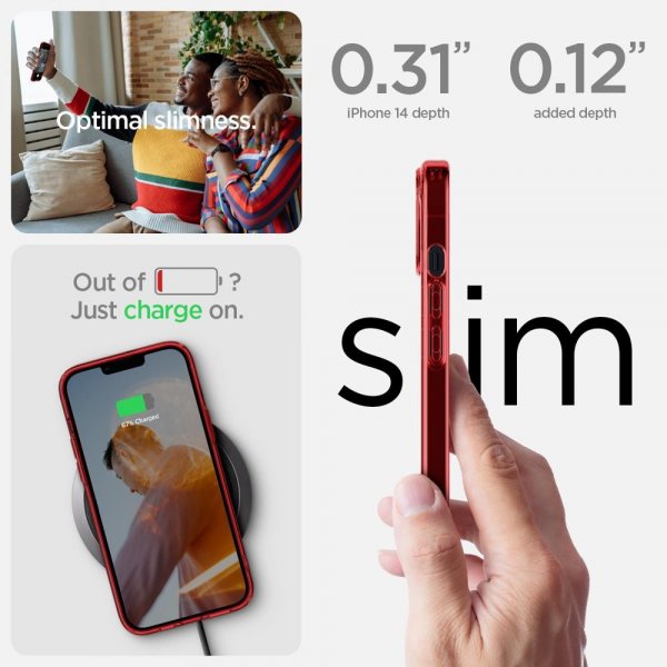 Spigen iPhone 14 Deksel Ultra Hybrid Red Crystal