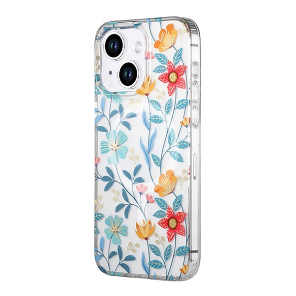 iPhone 14 Plus/iPhone 15 Plus Deksel Blomstermønster MagSafe Kvister