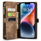 CaseMe iPhone 15 Etui 008 Series Avtakbart Deksel Brun
