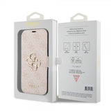 Guess iPhone 15 Etui 4G Logo Rosa