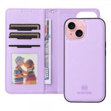 Betopnice iPhone 15 Etui Avtagbart Deksel 005 Lilla