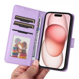 Betopnice iPhone 15 Etui Avtagbart Deksel 005 Lilla
