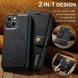 Dg.Ming iPhone 15 Etui Avtagbart Deksel Svart