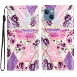 iPhone 15 Etui Motiv Lilla Blomster