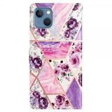 iPhone 15 Etui Motiv Lilla Blomster