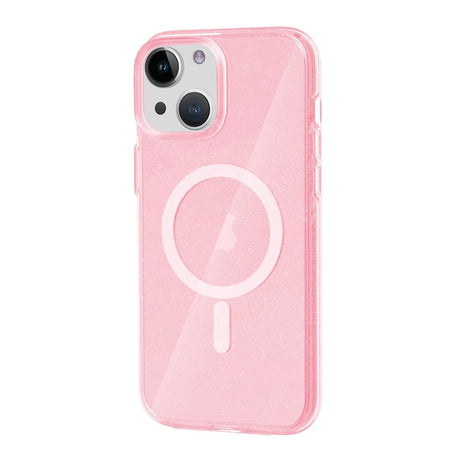 iPhone 15 Deksel med glitter MagSafe Rosa