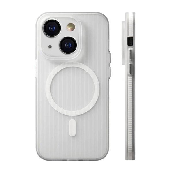 iPhone 15 Deksel Korrugerte MagSafe Transparent