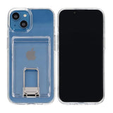 Rvelon iPhone 15 Deksel with Stand Card Holder Transparent