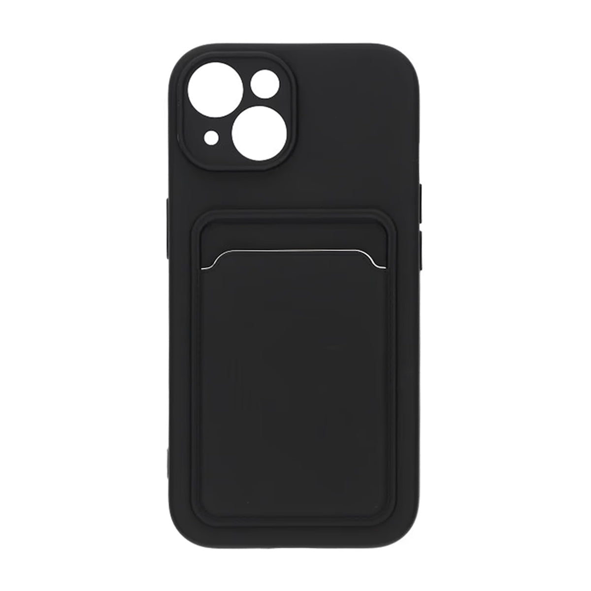 iPhone 15 Deksel Silikon Kortlomme Svart