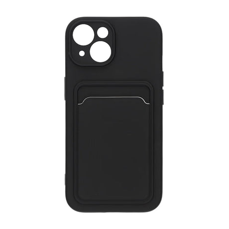 iPhone 15 Deksel Silikon Kortlomme Svart