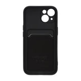 iPhone 15 Deksel Silikon Kortlomme Svart