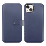 Rvelon iPhone 15 Etui Ekte Skinn Blå