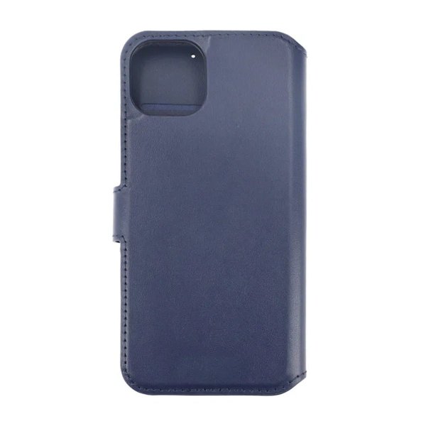 Rvelon iPhone 15 Etui Ekte Skinn Blå