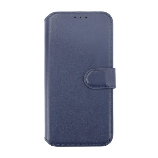 Rvelon iPhone 15 Etui Ekte Skinn Blå