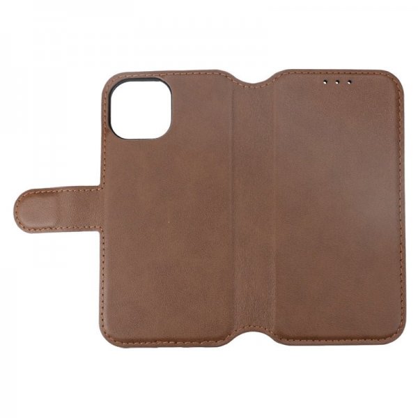 Rvelon iPhone 15 Etui Ekte Skinn Brun