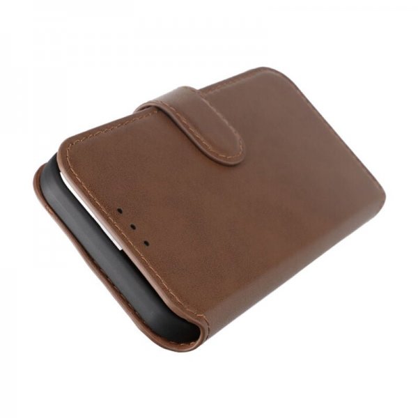Rvelon iPhone 15 Etui Ekte Skinn Brun