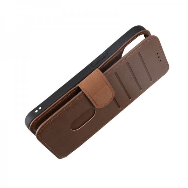 Rvelon iPhone 15 Etui Ekte Skinn Brun