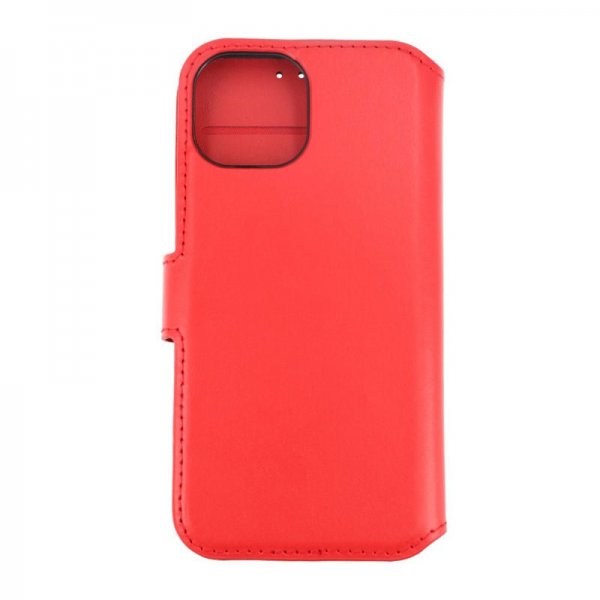 Rvelon iPhone 15 Etui Ekte Skinn Rød