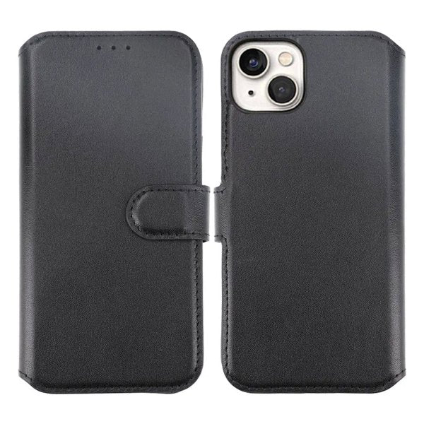 Rvelon iPhone 15 Etui Ekte Skinn Svart