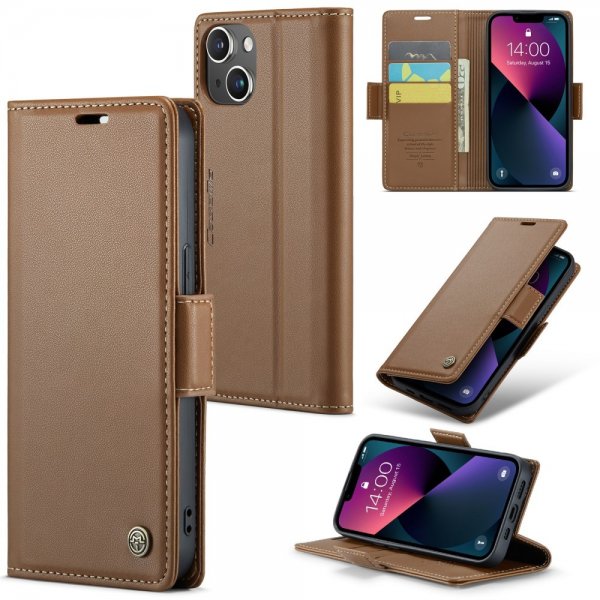 CaseMe iPhone 15 Plus Etui 023 Series Brun