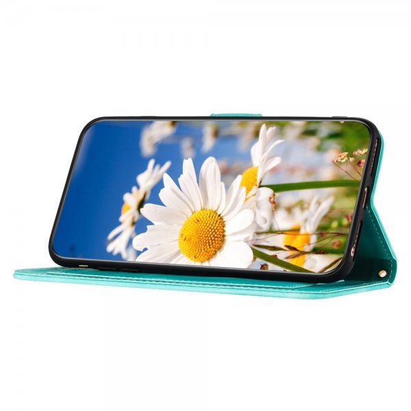 iPhone 15 Plus Etui Blomstermønster Grønn