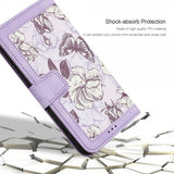 iPhone 15 Plus Etui Blomstermønster Lilla