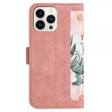 iPhone 15 Plus Etui Blomstermønster Rosa
