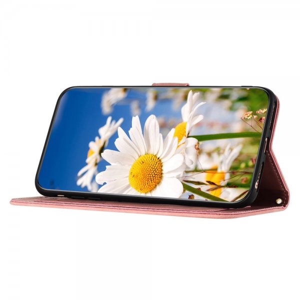 iPhone 15 Plus Etui Blomstermønster Rosa