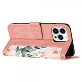 iPhone 15 Plus Etui Blomstermønster Rosa