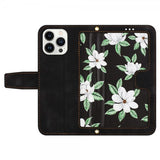 iPhone 15 Plus Etui Blomstermønster Svart