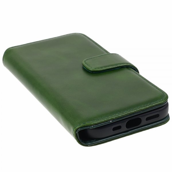 Nordic Covers iPhone 15 Plus Etui Essential Leather Juniper Green