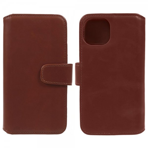 Nordic Covers iPhone 15 Plus Etui Essential Leather Maple Brown
