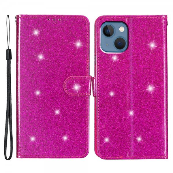 iPhone 15 Plus Etui Glitter Magenta