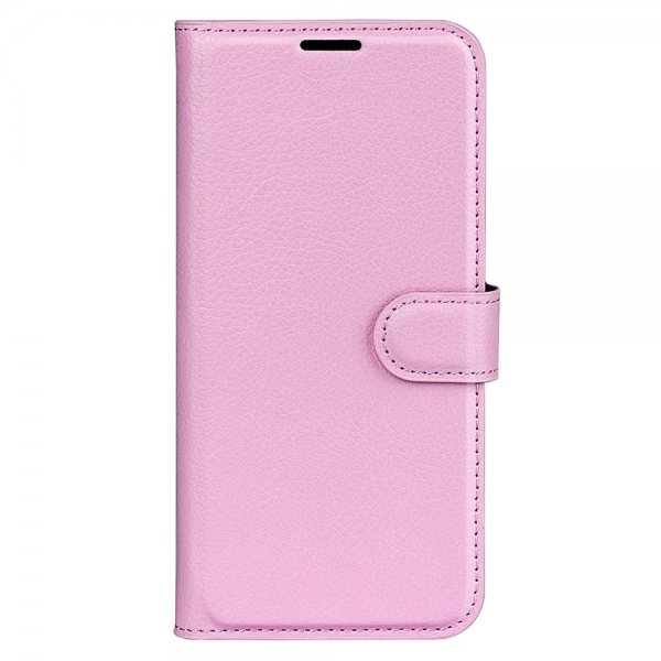 iPhone 15 Plus Etui Litchi Rosa