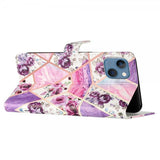 iPhone 15 Plus Etui Motiv Lilla Blomster