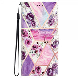 iPhone 15 Plus Etui Motiv Lilla Blomster