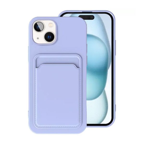 iPhone 15 Plus Deksel Kortholder Lilla
