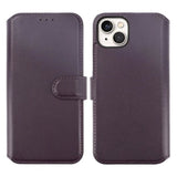 Rvelon iPhone 15 Plus Etui Ekte Skinn Lilla