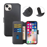 Rvelon iPhone 15 Plus Etui Ekte Skinn Svart