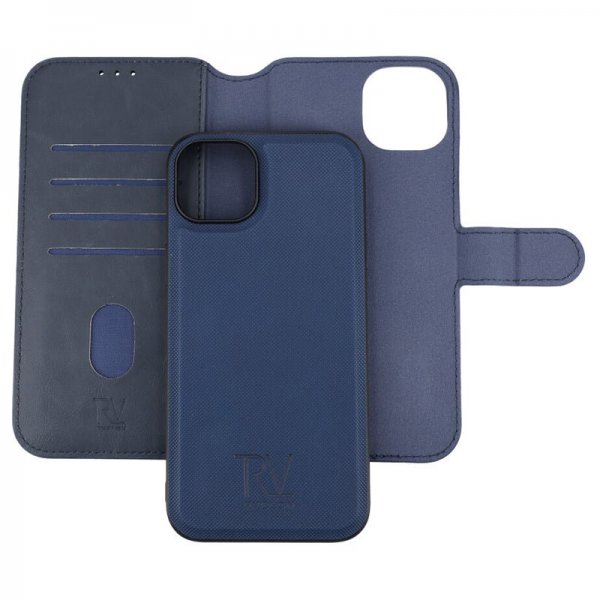 Rvelon iPhone 15 Plus Etui Detachable Wallet Case Blå