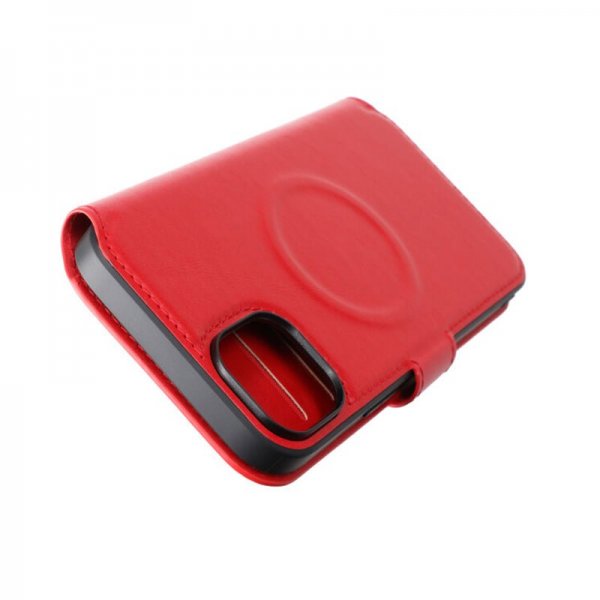 Rvelon iPhone 15 Plus Etui 4 Kortlomme MagSafe Rød