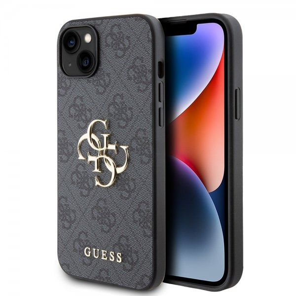 Guess iPhone 15 Plus Deksel 4G Logo Grå