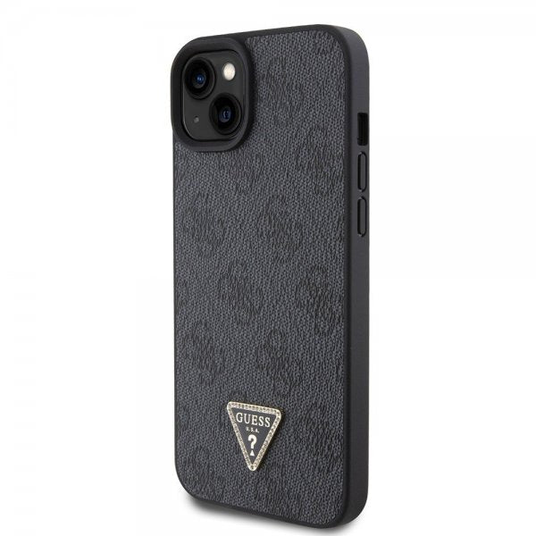 Guess iPhone 15 Plus Deksel 4G Metal Triangle Strass Svart