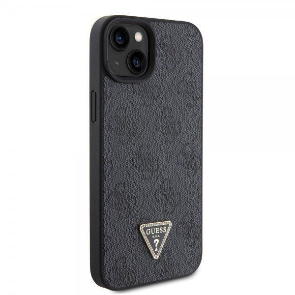 Guess iPhone 15 Plus Deksel 4G Metal Triangle Strass Svart