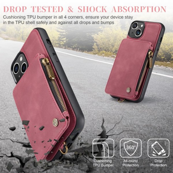 CaseMe iPhone 15 Plus Deksel C20 Series Röd