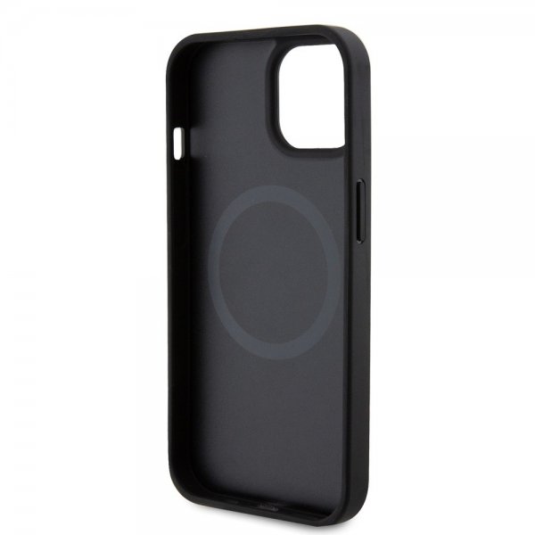 Ferrari iPhone 15 Plus Deksel Carbon PU Leather MagSafe Svart