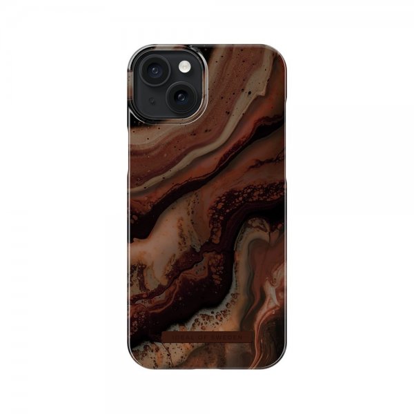 Ideal of Sweden iPhone 15 Plus Deksel Fashion Case MagSafe Dark Amber Marble